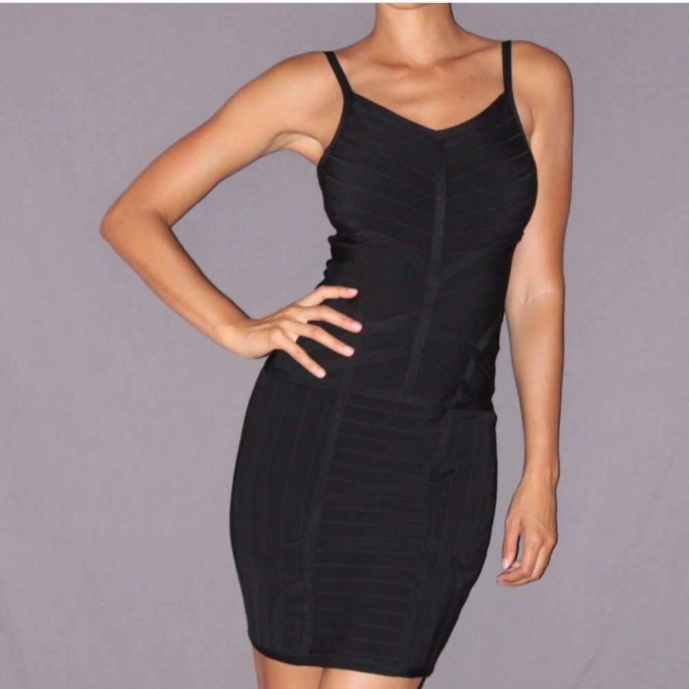 Stretta bandage dress in black